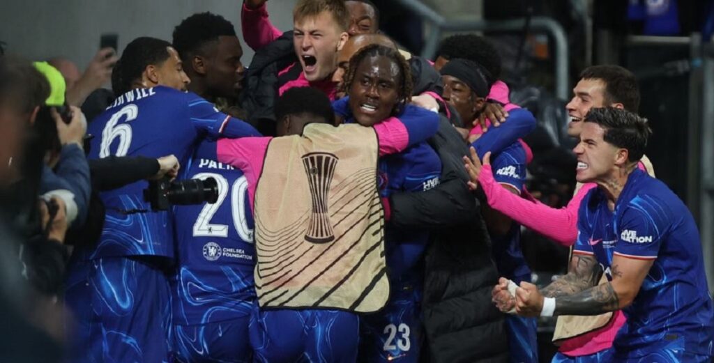 Players from Chelsea and LAFC facing off in a high-stakes FIFA Club World Cup match, representing European and American football on a global stage.