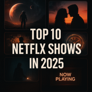 A collage of Netflix original series posters released in 2025 including sci-fi, romance, crime, and thriller genres